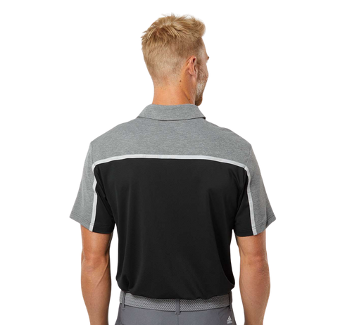 Adidas "Golfy" Colorblocked Polo - Black